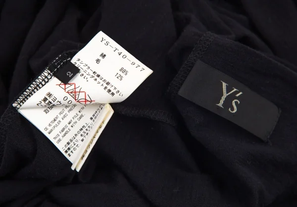 ワイズY's ドレープネック変形カットソー 濃紺2 K-98677_015