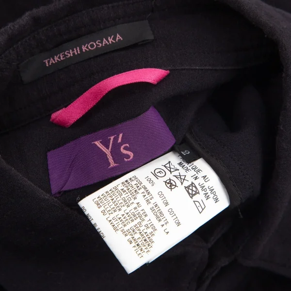 タケシコウサカバイ ワイズ ピンクレーベルTAKESHI KOSAKA by Y's Pink Label 袖ワイドデザインスリットロングノースリーブワンピース 黒2 K-98685_014
