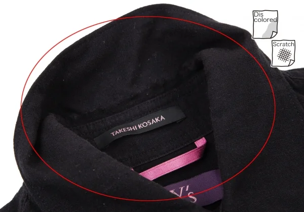 タケシコウサカバイ ワイズ ピンクレーベルTAKESHI KOSAKA by Y's Pink Label 袖ワイドデザインスリットロングノースリーブワンピース 黒2 K-98685_005