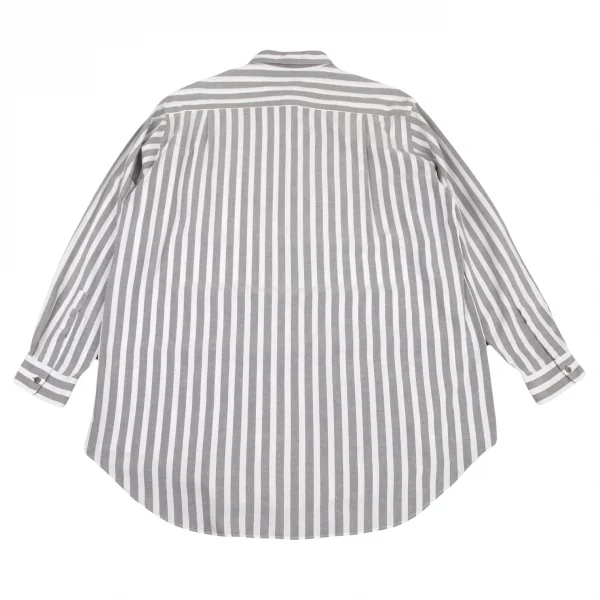ワイズフォーメンY's for men コットンストライプ切替シャツ 白グレーM位 K-98699_011