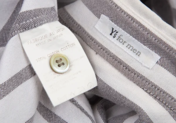 ワイズフォーメンY's for men コットンストライプ切替シャツ 白グレーM位 K-98699_014