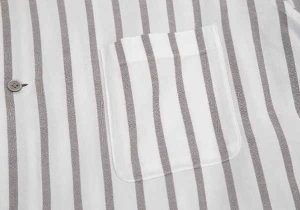 ワイズフォーメンY's for men コットンストライプ切替シャツ 白グレーM位 K-98699_005