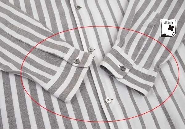 ワイズフォーメンY's for men コットンストライプ切替シャツ 白グレーM位 K-98699_007