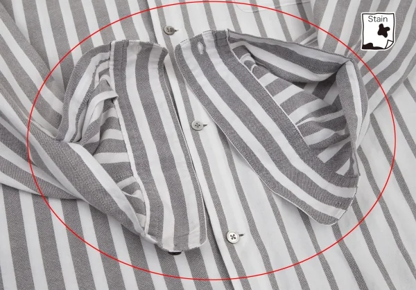 ワイズフォーメンY's for men コットンストライプ切替シャツ 白グレーM位 K-98699_008