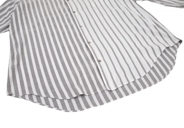 ワイズフォーメンY's for men コットンストライプ切替シャツ 白グレーM位 K-98699_009