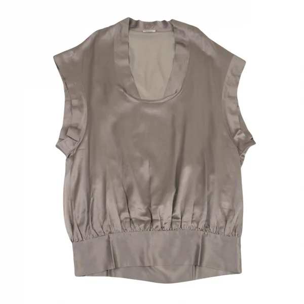 リミフゥLIMI feu サテンビッグシルエットプルオーバー グレーベージュS K-98743_002