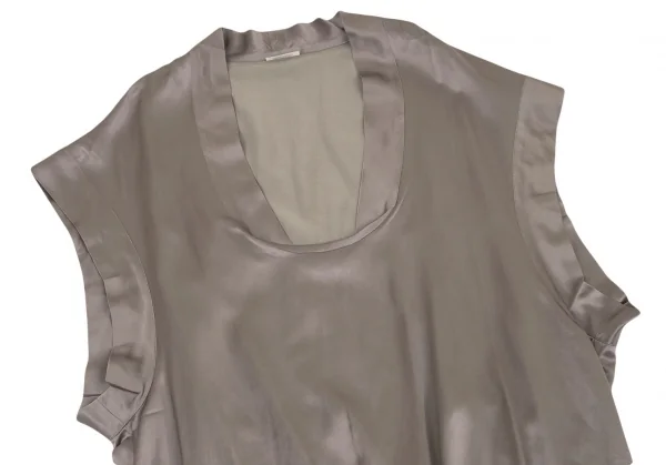 リミフゥLIMI feu サテンビッグシルエットプルオーバー グレーベージュS K-98743_003