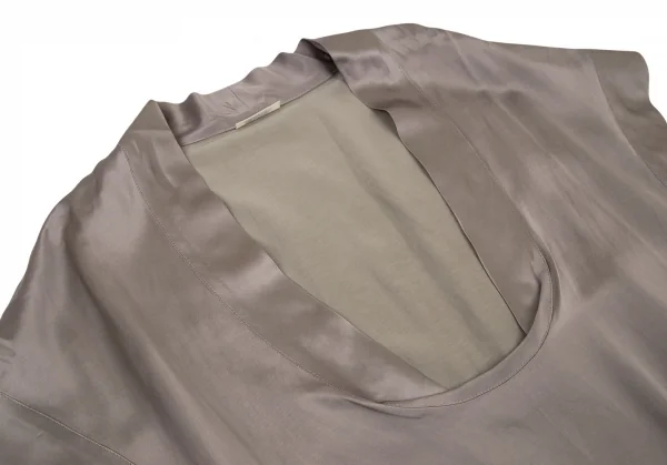 リミフゥLIMI feu サテンビッグシルエットプルオーバー グレーベージュS K-98743_004