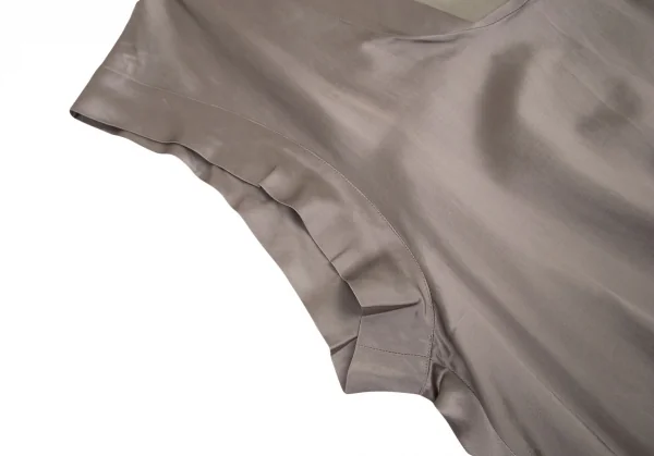 リミフゥLIMI feu サテンビッグシルエットプルオーバー グレーベージュS K-98743_005