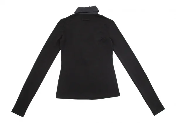 ジャンポールゴルチエファムJean Paul GAULTIER FEMME フロントギャザーフェイクレイヤードプルオーバートップス 黒40 K-98766_011
