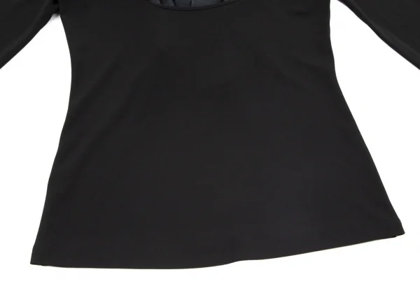 ジャンポールゴルチエファムJean Paul GAULTIER FEMME フロントギャザーフェイクレイヤードプルオーバートップス 黒40 K-98766_009