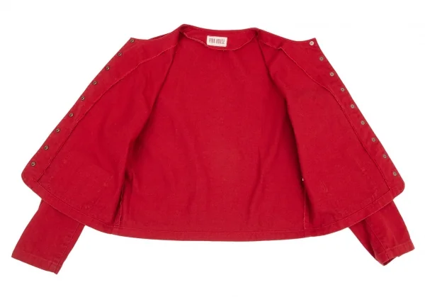 ピンクハウスPINK HOUSE ロゴプリントノーカラージャケット 赤L K-98797_014