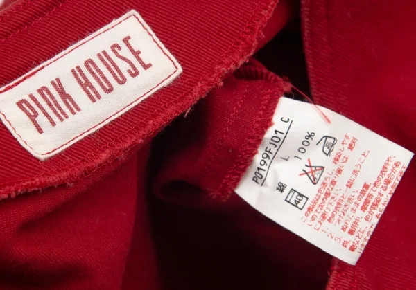ピンクハウスPINK HOUSE ロゴプリントノーカラージャケット 赤L K-98797_018