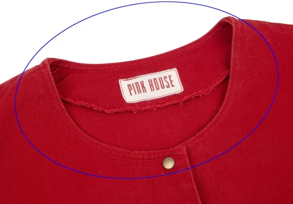 ピンクハウスPINK HOUSE ロゴプリントノーカラージャケット 赤L K-98797_004