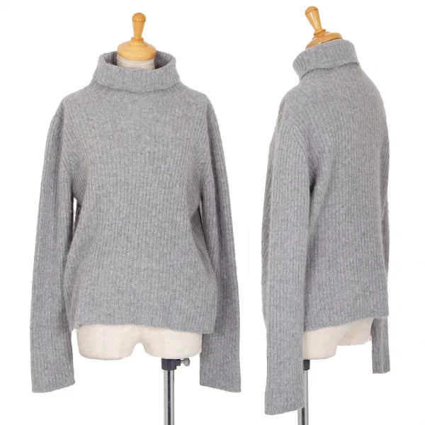 マドモアゼルノンノンMademoiselle NON NONウールアンゴラタートルネックリブニット グレーM K-98798_001
