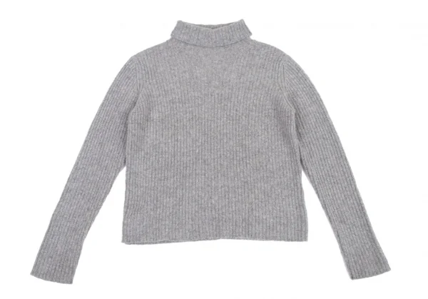 マドモアゼルノンノンMademoiselle NON NONウールアンゴラタートルネックリブニット グレーM K-98798_002