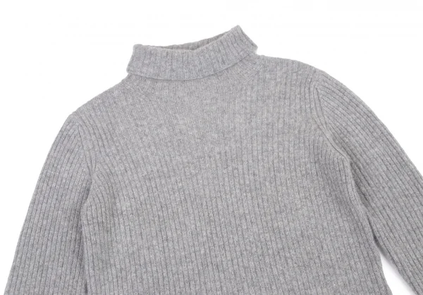 マドモアゼルノンノンMademoiselle NON NONウールアンゴラタートルネックリブニット グレーM K-98798_003