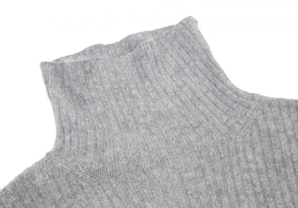 マドモアゼルノンノンMademoiselle NON NONウールアンゴラタートルネックリブニット グレーM K-98798_005