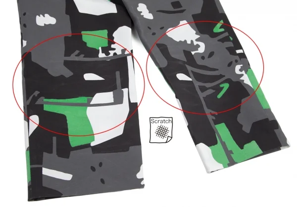 コムデギャルソン オムプリュスCOMME des GARCONS HOMME PLUS ポリ総柄プリントクロップドパンツ 黒グレー緑白M K-98804_016