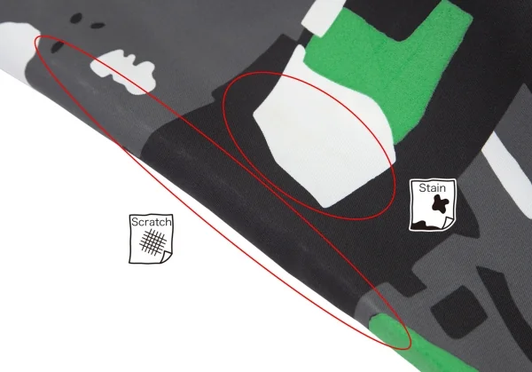 コムデギャルソン オムプリュスCOMME des GARCONS HOMME PLUS ポリ総柄プリントクロップドパンツ 黒グレー緑白M K-98804_009