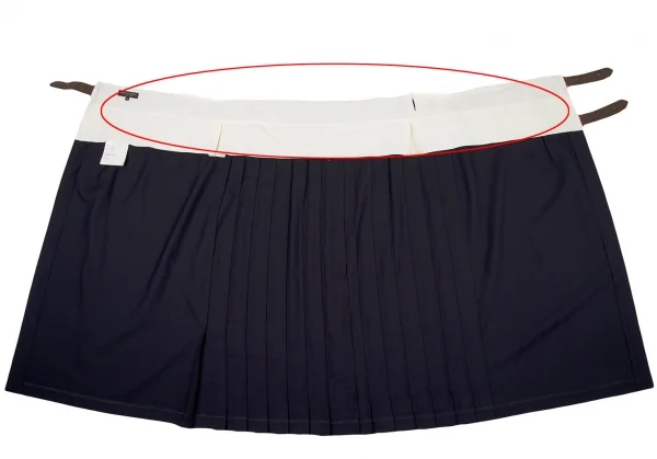 コムデギャルソン オムプリュスCOMME des GARCONS HOMME PLUS ウールギャバステッチプリーツラップスカート 紺XS K-98816_008