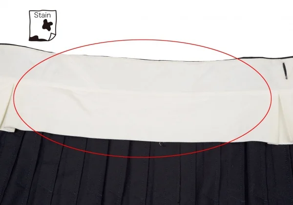 コムデギャルソン オムプリュスCOMME des GARCONS HOMME PLUS ウールギャバステッチプリーツラップスカート 紺XS K-98816_009