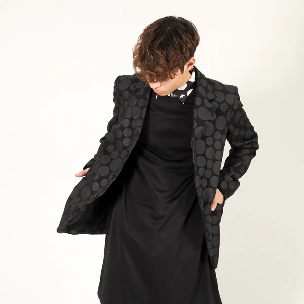 ブラックコムデギャルソンBLACK COMME des GARCONS ウォッシュ加工ドット4Bジャケット 黒L K-98836_015