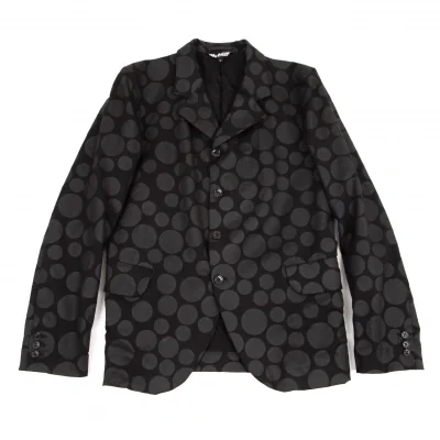 ブラックコムデギャルソンBLACK COMME des GARCONS ウォッシュ加工ドット4Bジャケット 黒