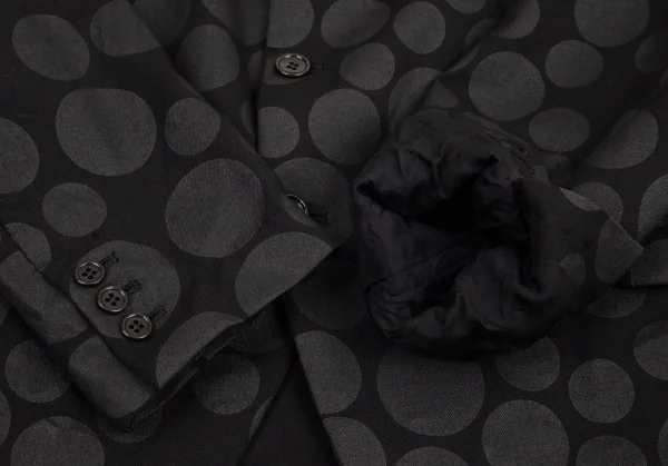 ブラックコムデギャルソンBLACK COMME des GARCONS ウォッシュ加工ドット4Bジャケット 黒L K-98836_007