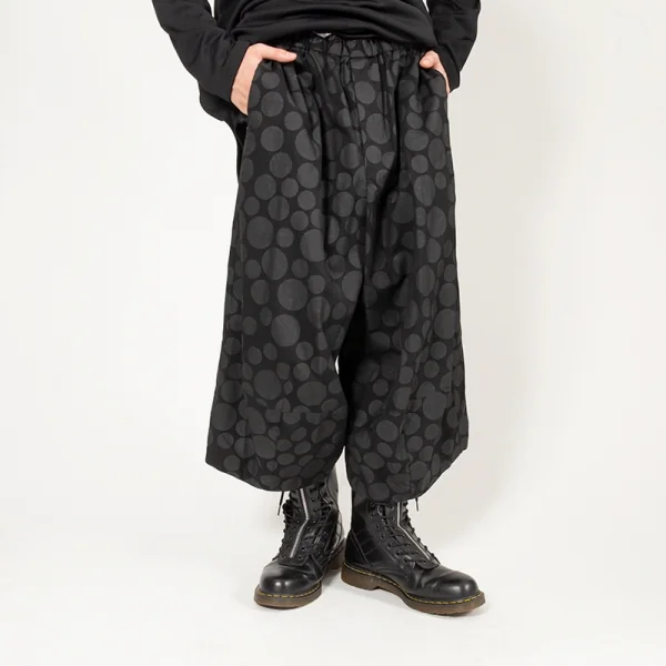 ブラックコムデギャルソンBLACK COMME des GARCONS ウォッシュ加工ドットサルエルパンツ 黒L K-98837_013