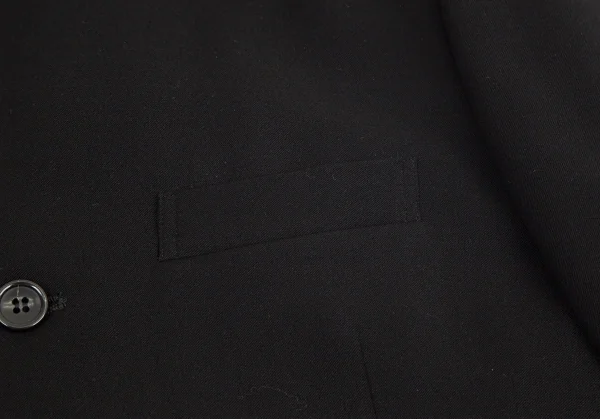 ブラックコムデギャルソンBLACK COMME des GARCONS レオパードフェイクファー切替エステルギャバジャケット 黒L K-98839_004