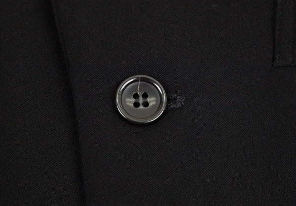 ブラックコムデギャルソンBLACK COMME des GARCONS レオパードフェイクファー切替エステルギャバジャケット 黒L K-98839_005