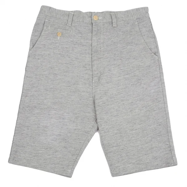 ジュンヤワタナベマン コムデギャルソンJUNYA WATANABE MAN COMME des GARCONSリネン混シンチバックスウェットショーツ 杢グレーM K-98843_001