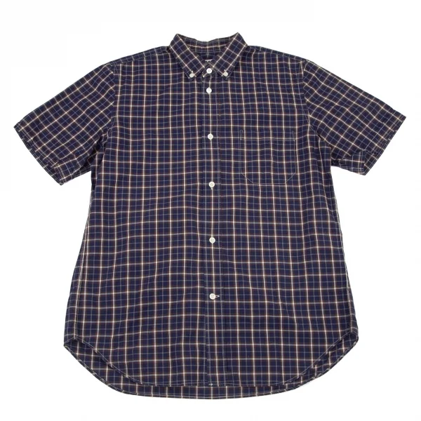 アイ ジュンヤワタナベ マン コムデギャルソン eYe JUNYA WATANABE MAN COMME des GARCONSマドラスチェックボタンダウン半袖シャツ 紺M K-98845_001