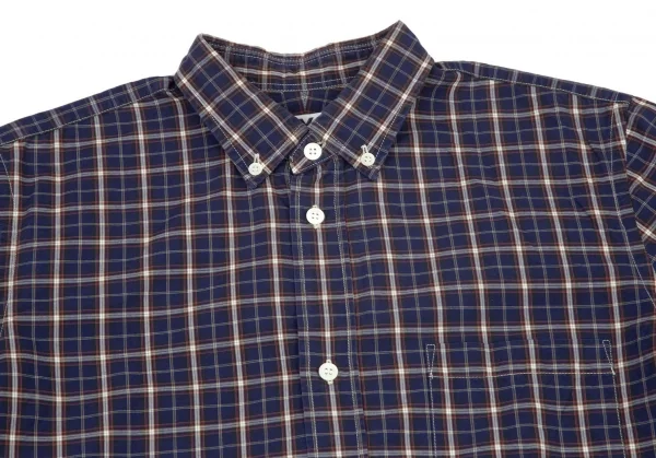 アイ ジュンヤワタナベ マン コムデギャルソン eYe JUNYA WATANABE MAN COMME des GARCONSマドラスチェックボタンダウン半袖シャツ 紺M K-98845_002