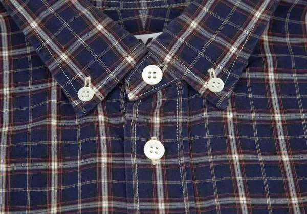 アイ ジュンヤワタナベ マン コムデギャルソン eYe JUNYA WATANABE MAN COMME des GARCONSマドラスチェックボタンダウン半袖シャツ 紺M K-98845_003