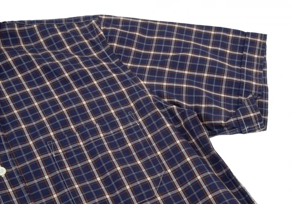 アイ ジュンヤワタナベ マン コムデギャルソン eYe JUNYA WATANABE MAN COMME des GARCONSマドラスチェックボタンダウン半袖シャツ 紺M K-98845_005