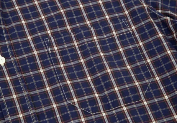 アイ ジュンヤワタナベ マン コムデギャルソン eYe JUNYA WATANABE MAN COMME des GARCONSマドラスチェックボタンダウン半袖シャツ 紺M K-98845_006