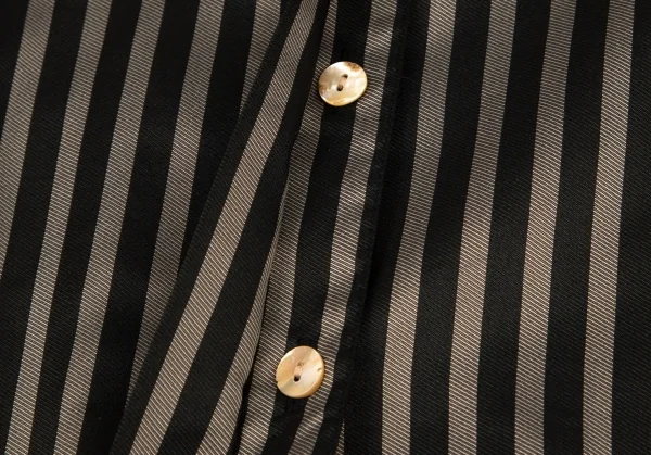 ジャンポールゴルチエ クラシックJean Paul GAULTIER CLASSIQUE スクエアタイカラーストライプシャツ 黒ベージュ40 K-98868_010