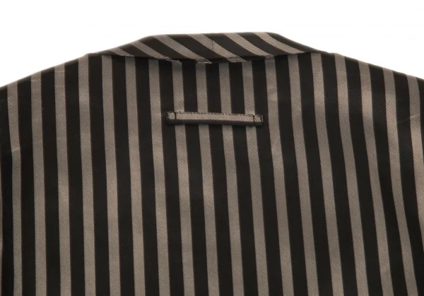 ジャンポールゴルチエ クラシックJean Paul GAULTIER CLASSIQUE スクエアタイカラーストライプシャツ 黒ベージュ40 K-98868_013
