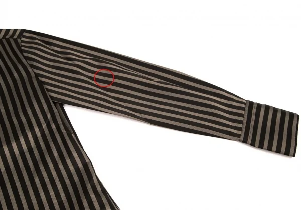 ジャンポールゴルチエ クラシックJean Paul GAULTIER CLASSIQUE スクエアタイカラーストライプシャツ 黒ベージュ40 K-98868_006