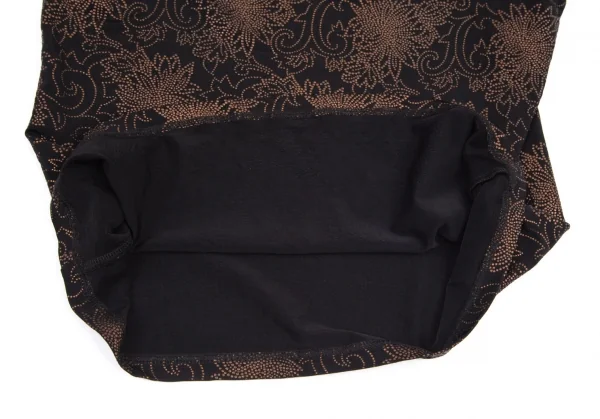 ヒロココシノHIROKO KOSHINO レーヨングリッター花柄刺繍ストレッチノースリーブトップス 黒11 K-98877_006