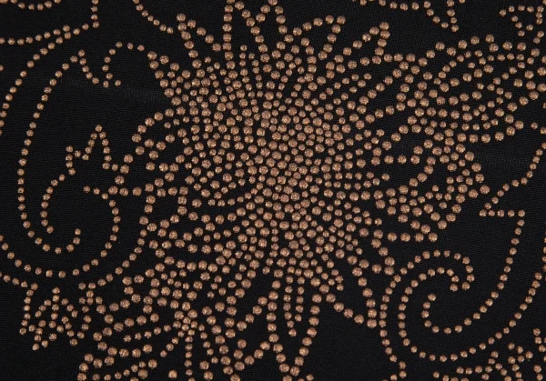 ヒロココシノHIROKO KOSHINO レーヨングリッター花柄刺繍ストレッチノースリーブトップス 黒11 K-98877_008