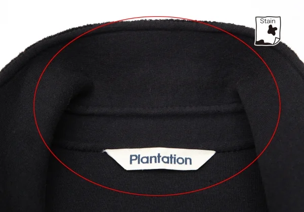 プランテーションPlantation ウール混スウェット生地切替ロングコート 黒M K-98884_005