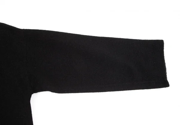 プランテーションPlantation ウール混スウェット生地切替ロングコート 黒M K-98884_006