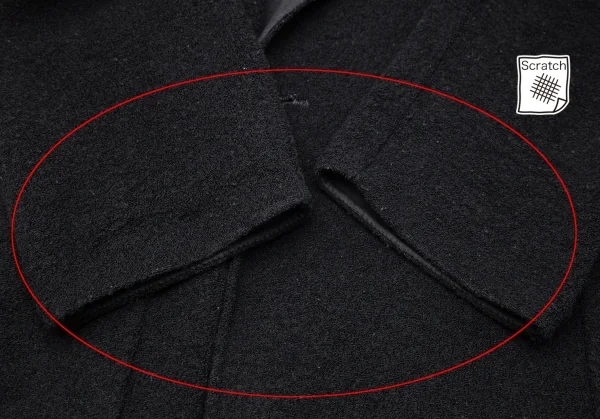 プランテーションPlantation ウール混スウェット生地切替ロングコート 黒M K-98884_007