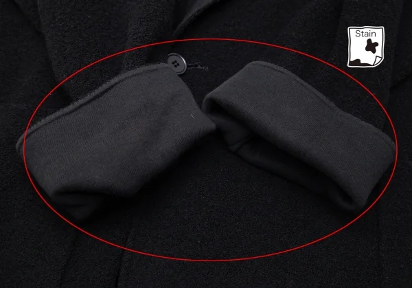 プランテーションPlantation ウール混スウェット生地切替ロングコート 黒M K-98884_008