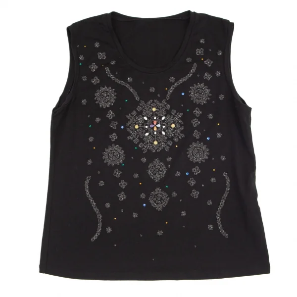 イッセイミヤケ ハートISSEY MIYAKE HaaT フロントビジュータンクトップ 黒2 K-98885_002