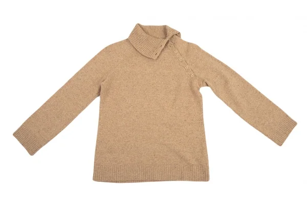 ラ ペリオード ヨシエ イナバLa Periode yoshie inaba ウールネップサイドボタンネックニット ベージュ2 K-98902_002