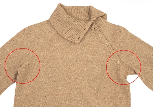 ラ ペリオード ヨシエ イナバLa Periode yoshie inaba ウールネップサイドボタンネックニット ベージュ2 K-98902_003